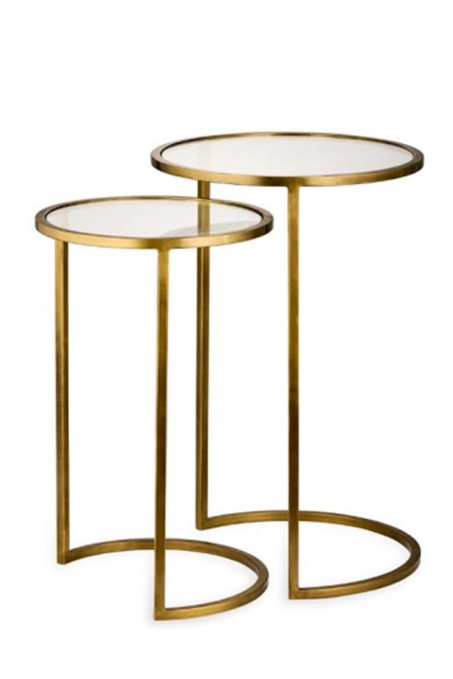Nkuku Iron And Glass Side Table Set