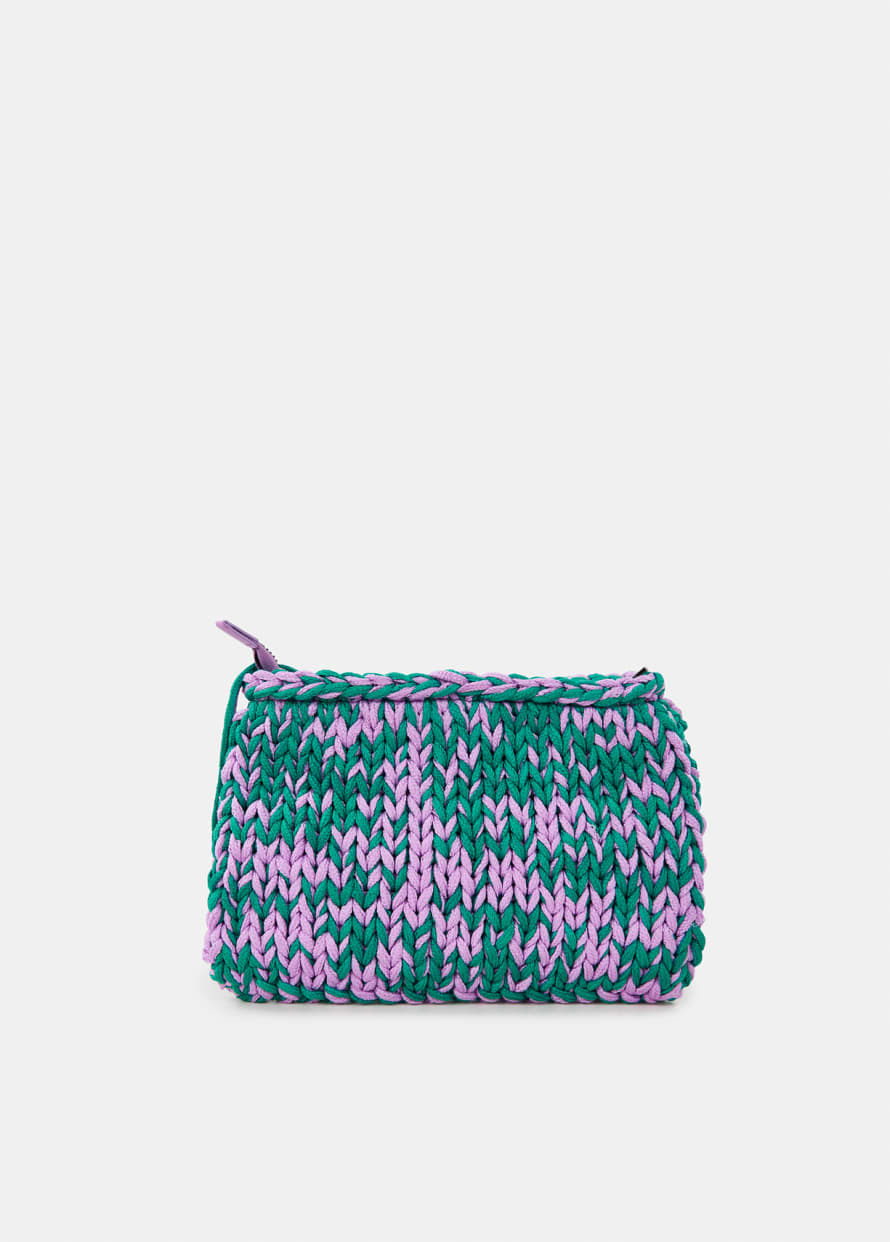 Essentiel Lilac and Green Knitted Pouch