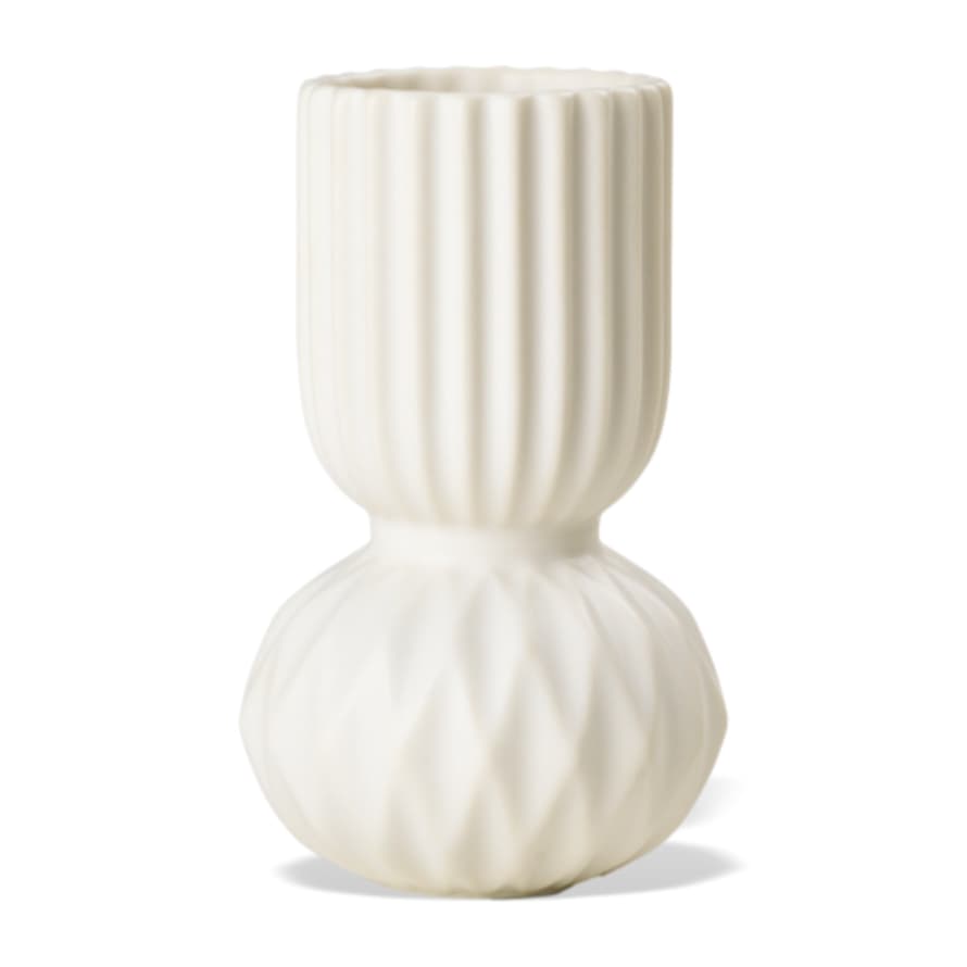 Dottir Ceramic Vase Samsurium Rufflebell White