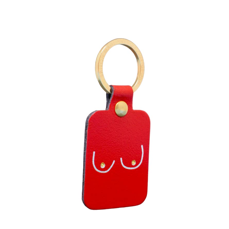 Ark Colour Design Cheeky Boob Key Ring Fob Red