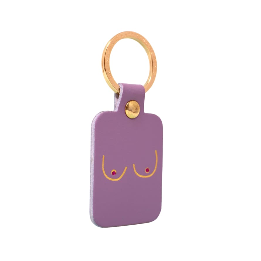 &Quirky Cheeky Boob Key Ring Fob Lilac