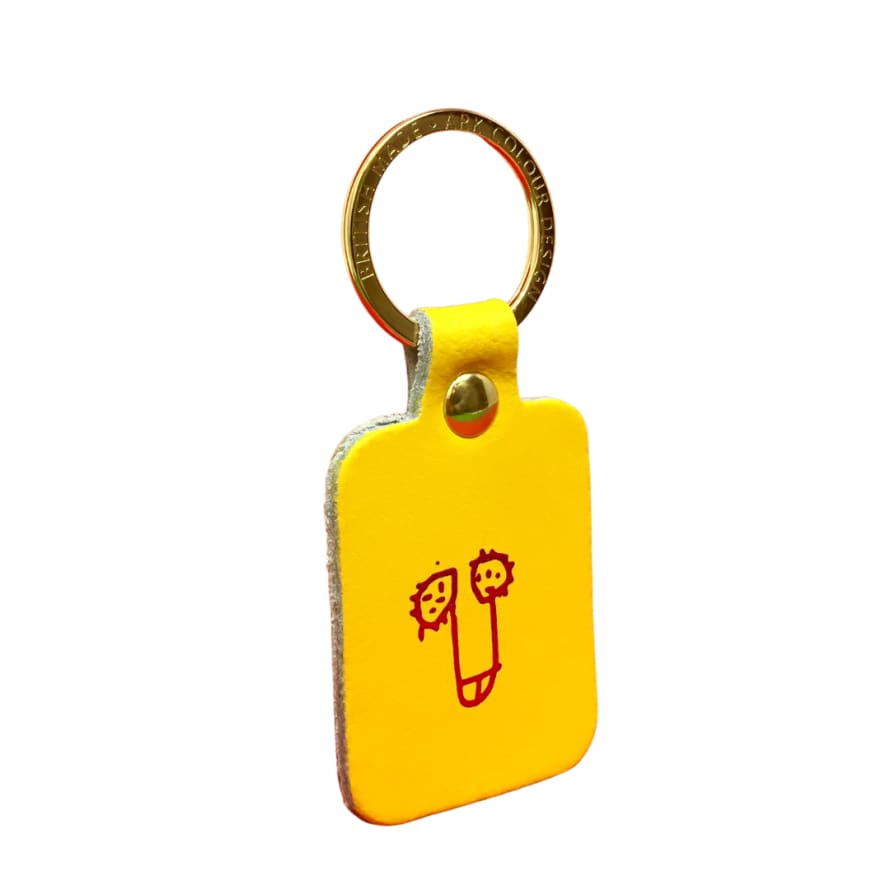 &Quirky Cheeky Willy Key Ring Fob Bright Yellow