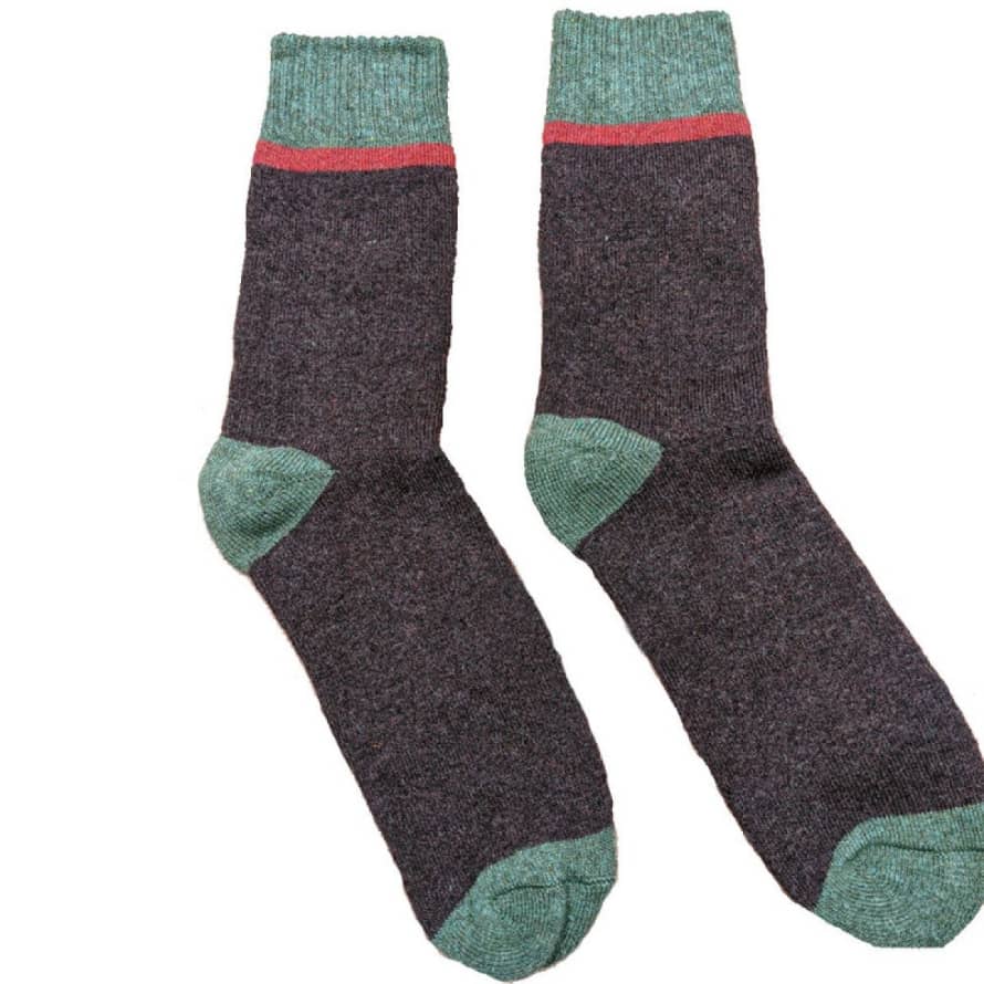 Joya Brown and Green Thick Men's Socks
