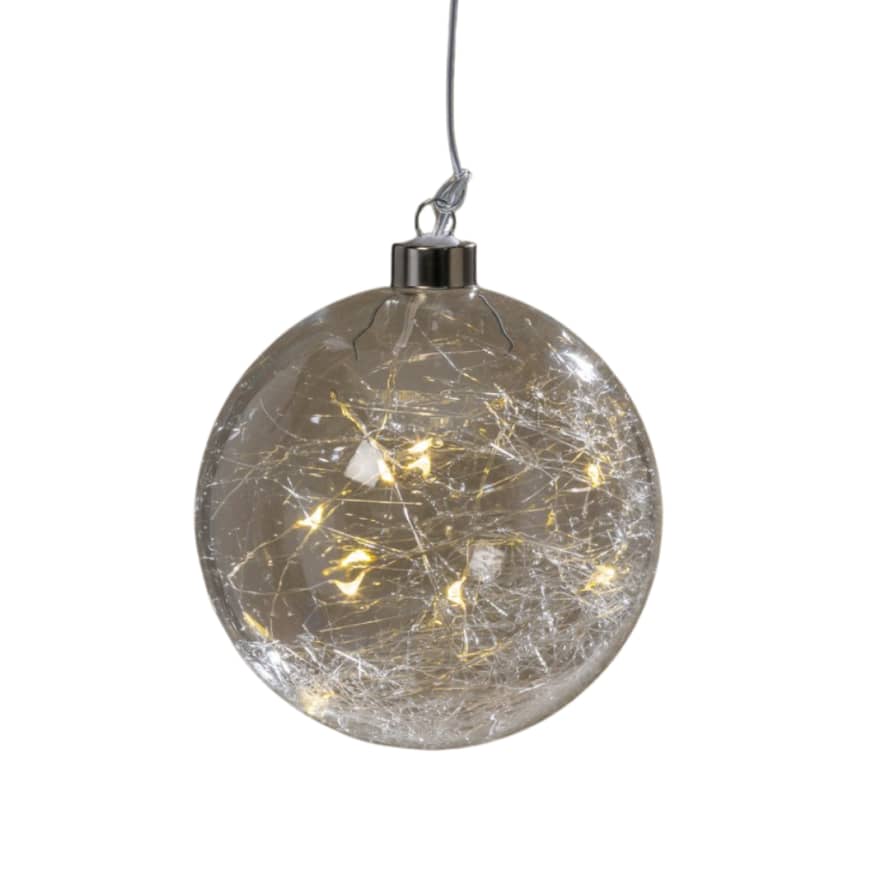 &Quirky Light Up Glass Christmas Bauble Small