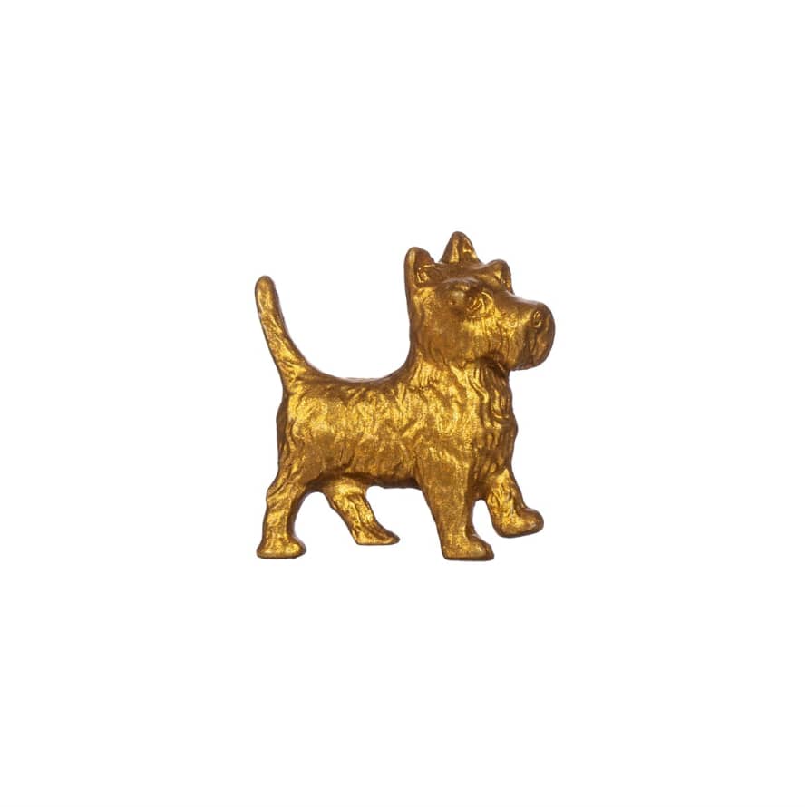 Sass & Belle  Gold Terrier Drawer Knob