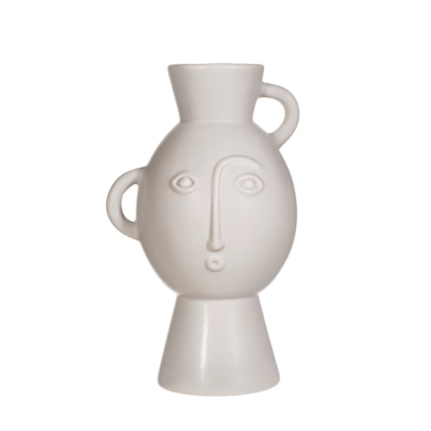 Sass & Belle  Amira Face Vase With Handles Matte Grey