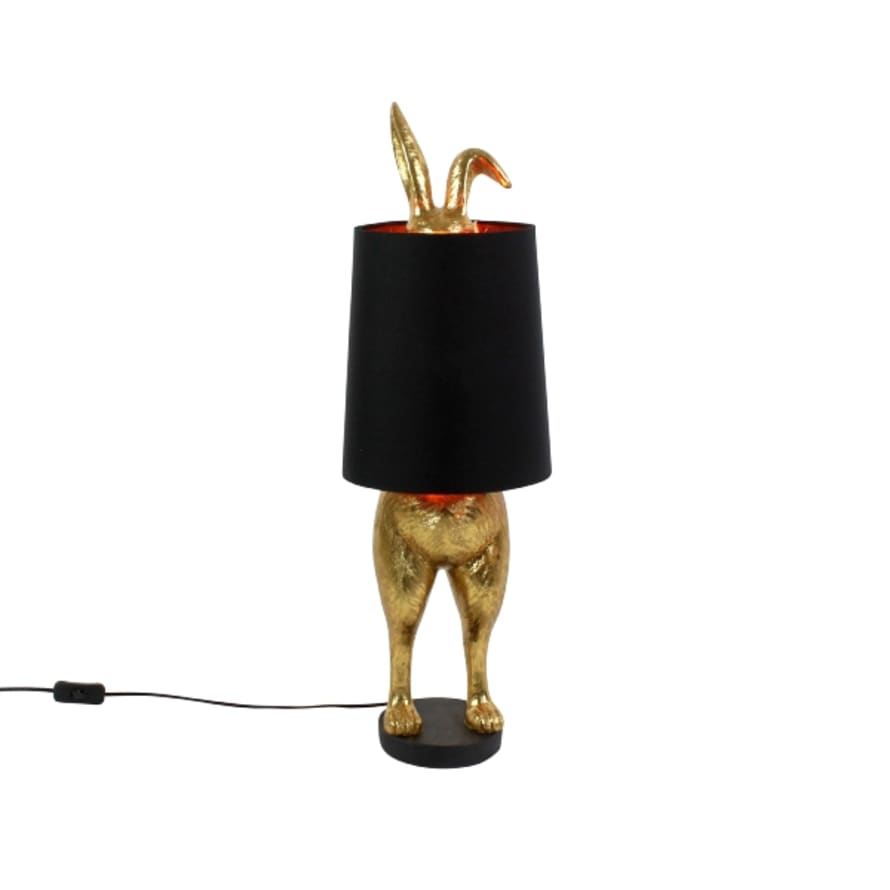 Werner Voss Hiding Bunny Table Lamp With Black Shade