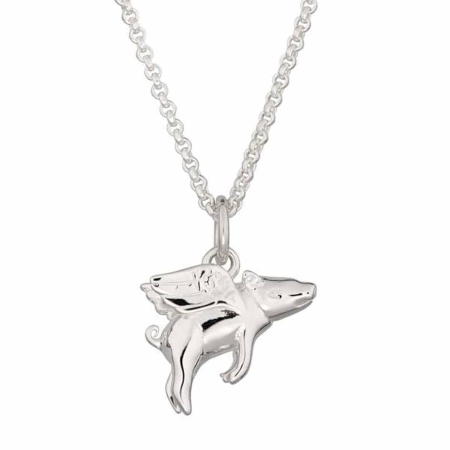 Scream Pretty  Silver Flying Pig Necklace