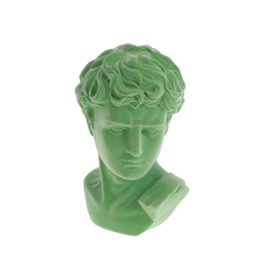 &Quirky Classical Man Flocked Light Green Bust