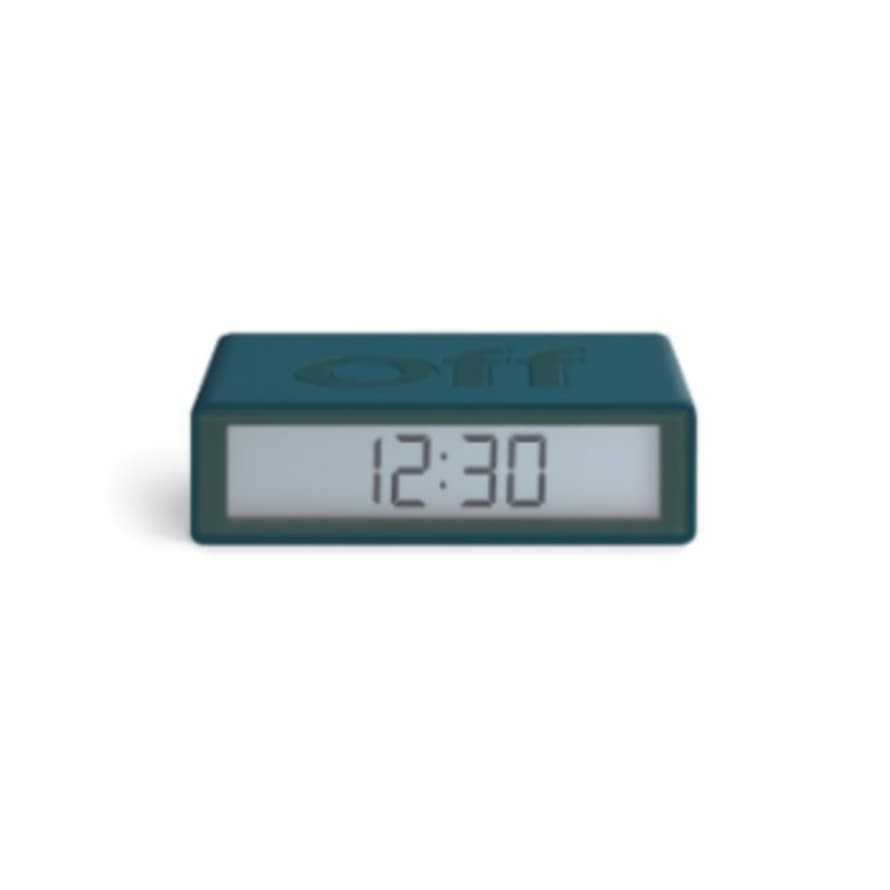 Lexon Design Blue Green Flip Travel Alarm Clock