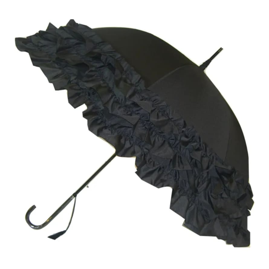 Soake Black Triple Frill Classic Umbrella