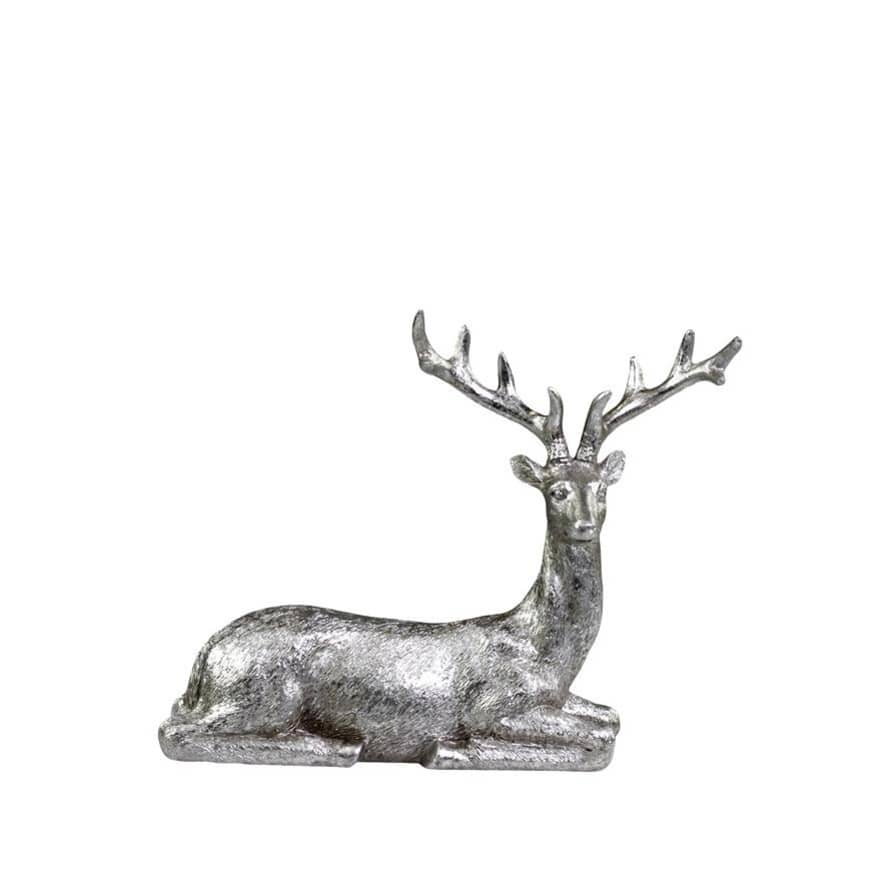 Chic Antique Toulon Antique Silver Laying Deer