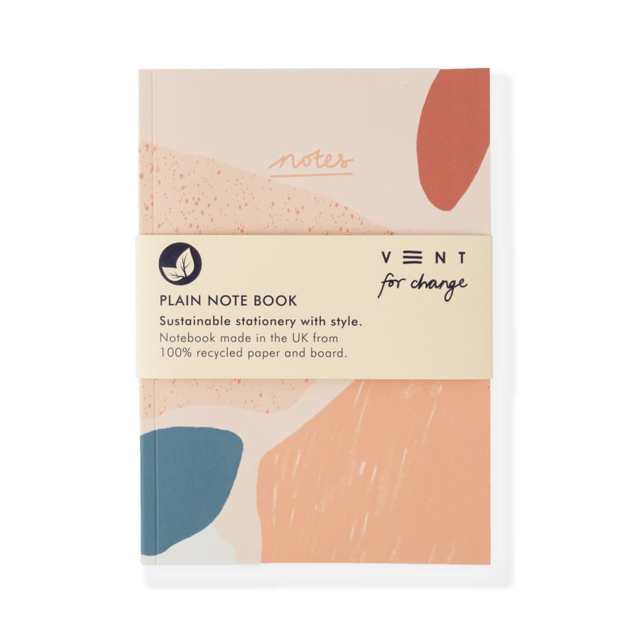 VENT for change Recycled A5 Plain Paper Notes Book – Coral