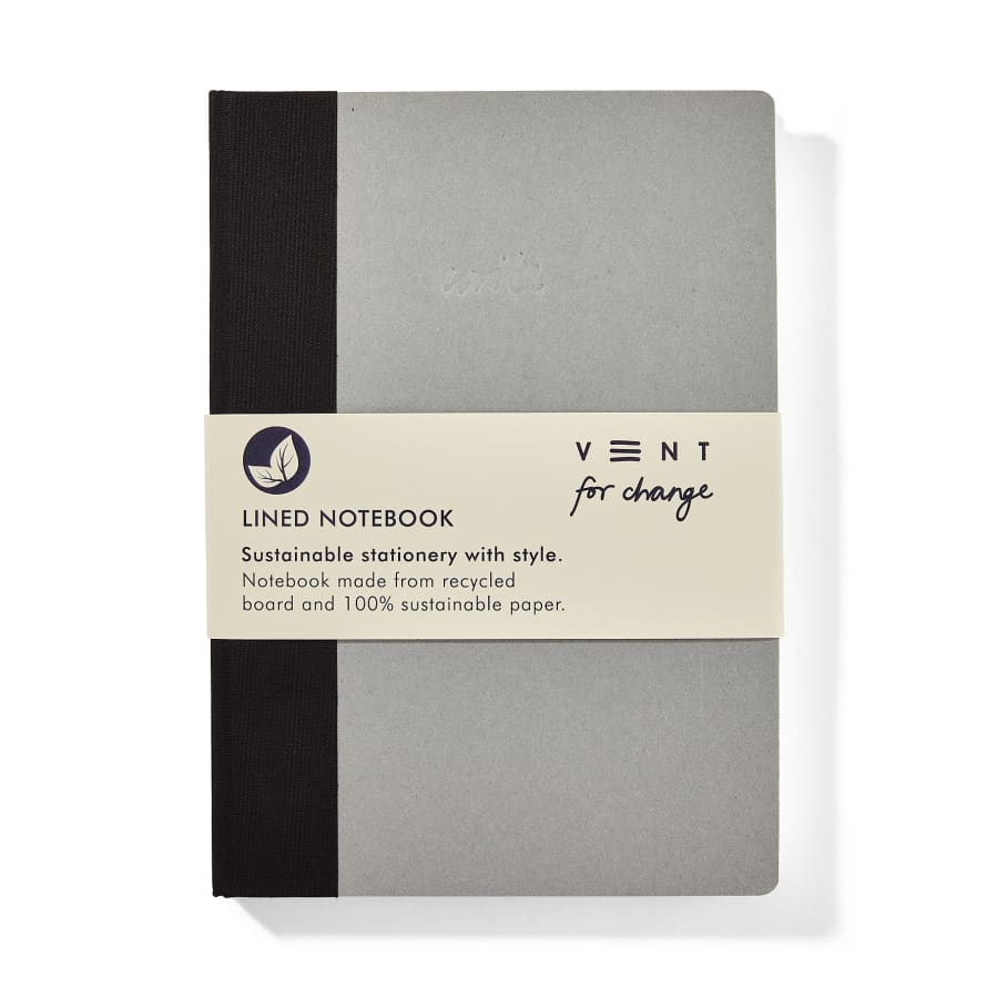 VENT for change Recycled Board A5 'Write' Lined Notebook – Black