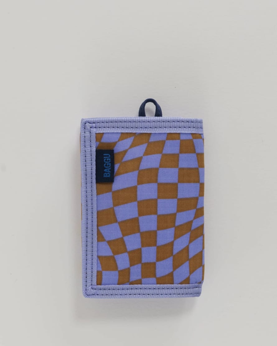 Baggu Nylon Wallet - Lavender Trippy Checker