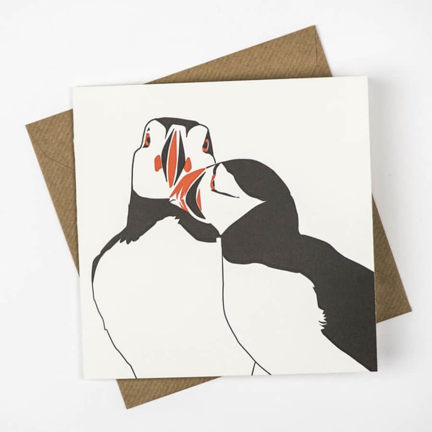 Penguin Ink Puffin Nuzzle Card