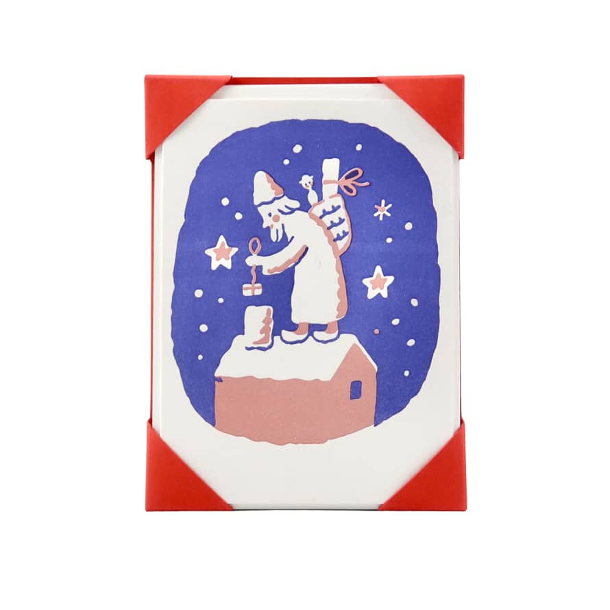 Archivist Pack of 10 Father Christmas and Chimney Cards