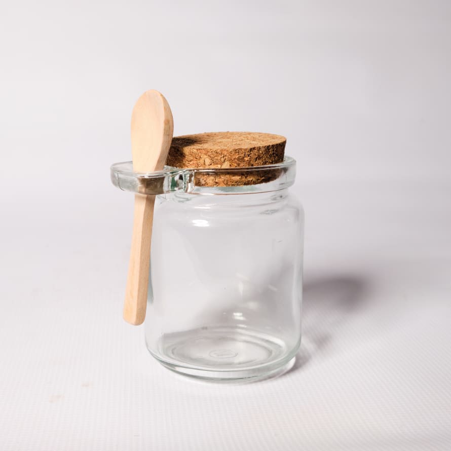 Cork & Glass Storage Jar w/ Spoon
