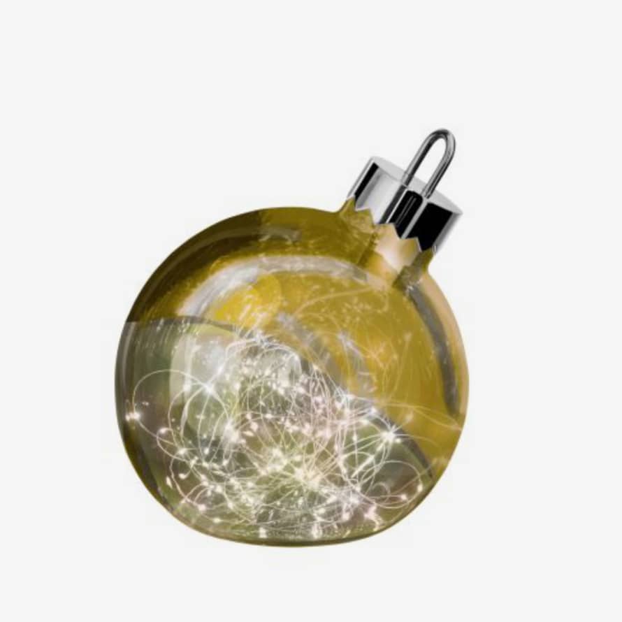 Sompex LED Deco Light Ornament - Medium Christmas Ball with Lighting - Gold