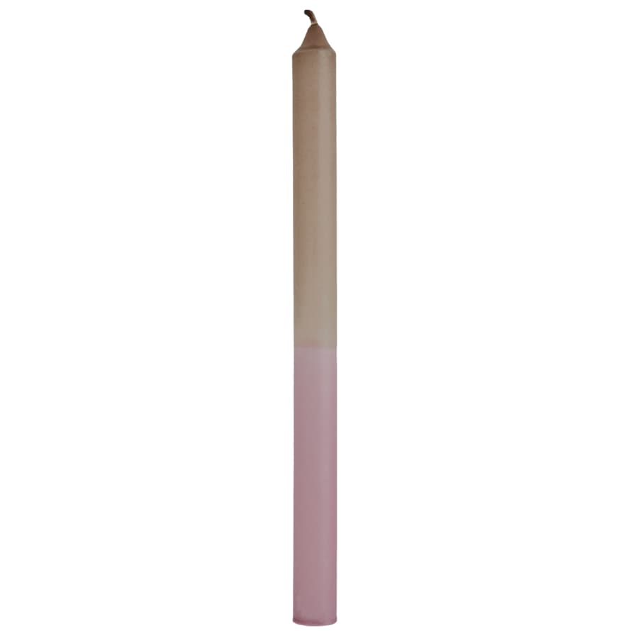 Madam Stoltz Taupe and Rose Two Tone Dip Dye Candle