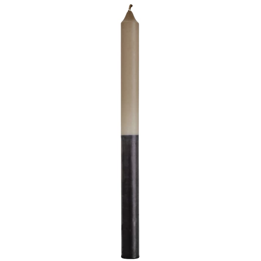 Madam Stoltz Taupe and Black Two Tone Dip Dye Candle