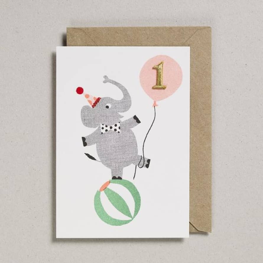 Petra Boase Elephant Age 1 Birthday Card