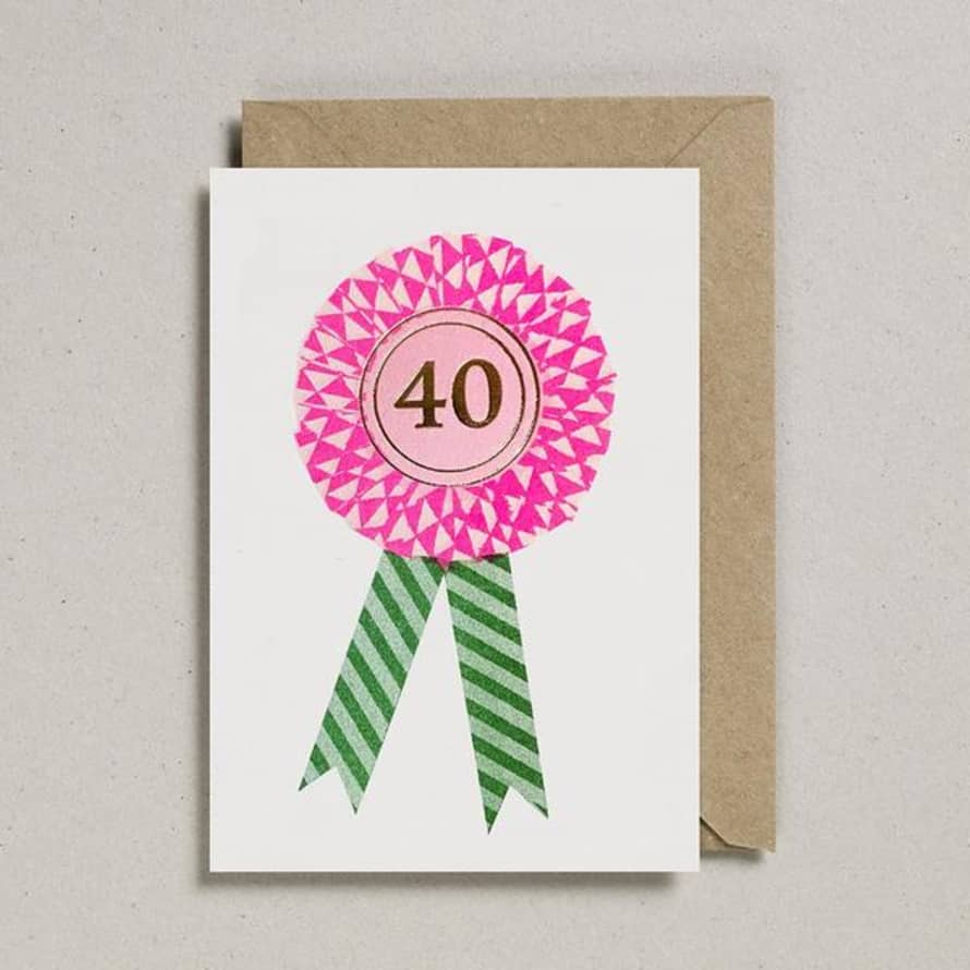 Petra Boase Riso Rosette 40 Birthday Card