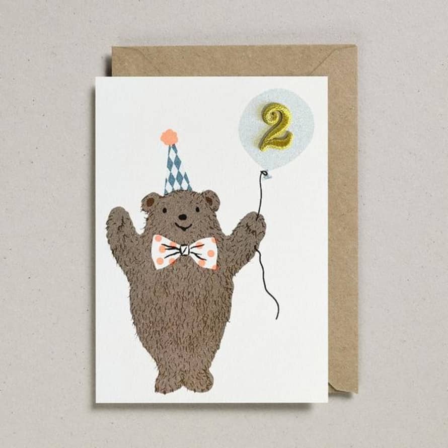 Petra Boase Bear Age 2 Birthday Card