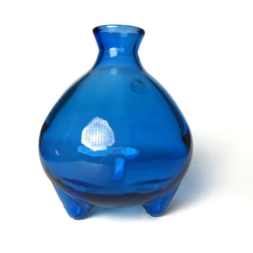 ANZI Barcelona Patas Glass Vase Small Deep Blue