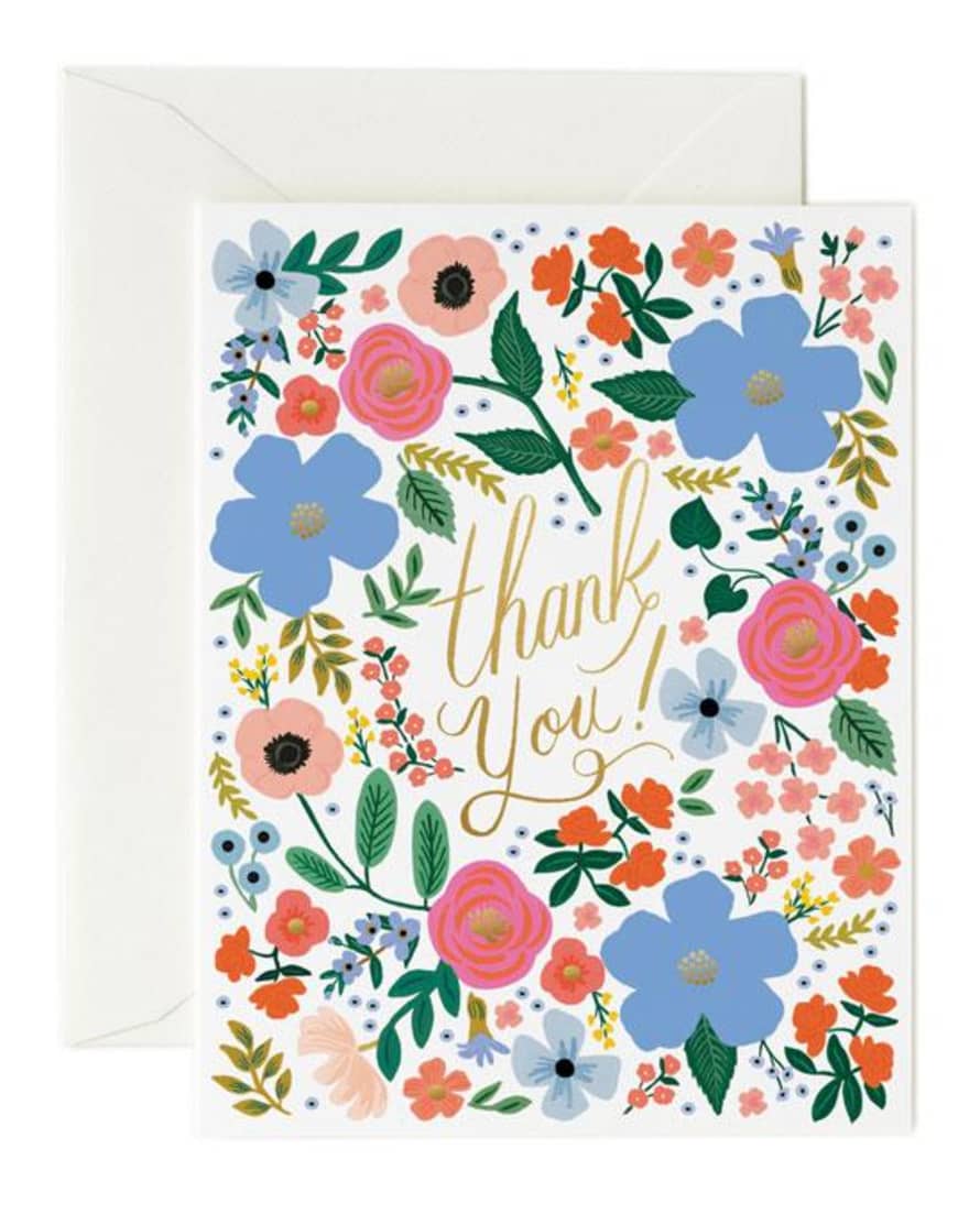 Rifle Paper Co. Wild Rose Thank You Box Box Of 8 Cards Envelopes
