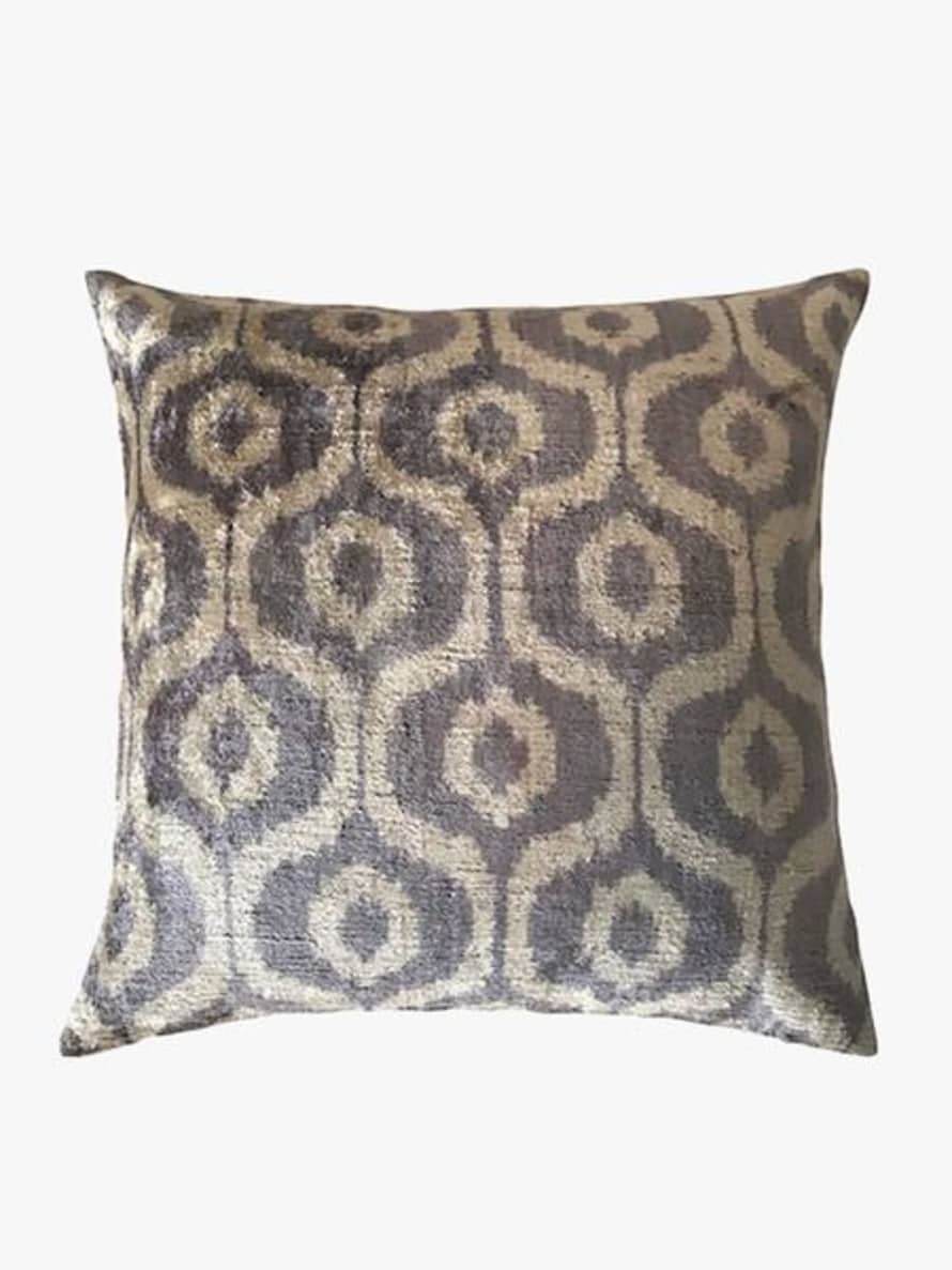 Byliving Silk Ikat Cushion Cover 50 X 50 Grey
