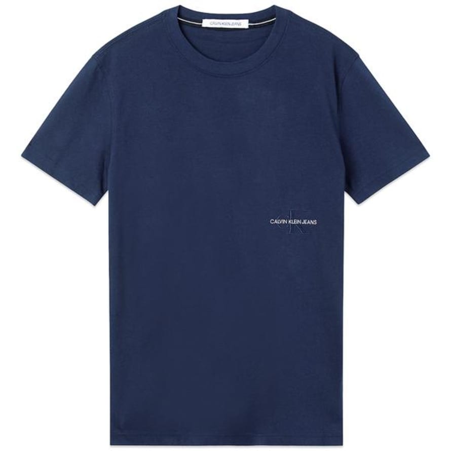 Calvin Klein Off Placed Iconic T Shirt Navy
