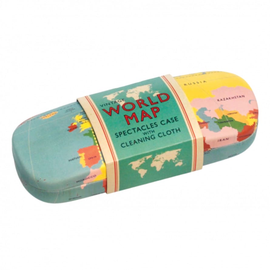 World Map Glasses Case & Cleaning Cloth