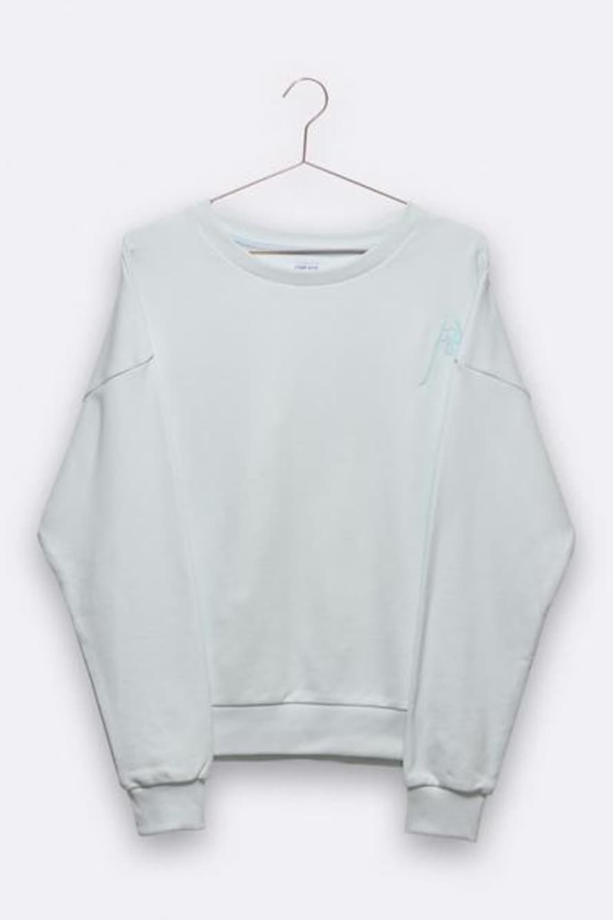 LOVE kidswear Tara Sweater In Iceblue With Crying Glacier Embroidery For Women