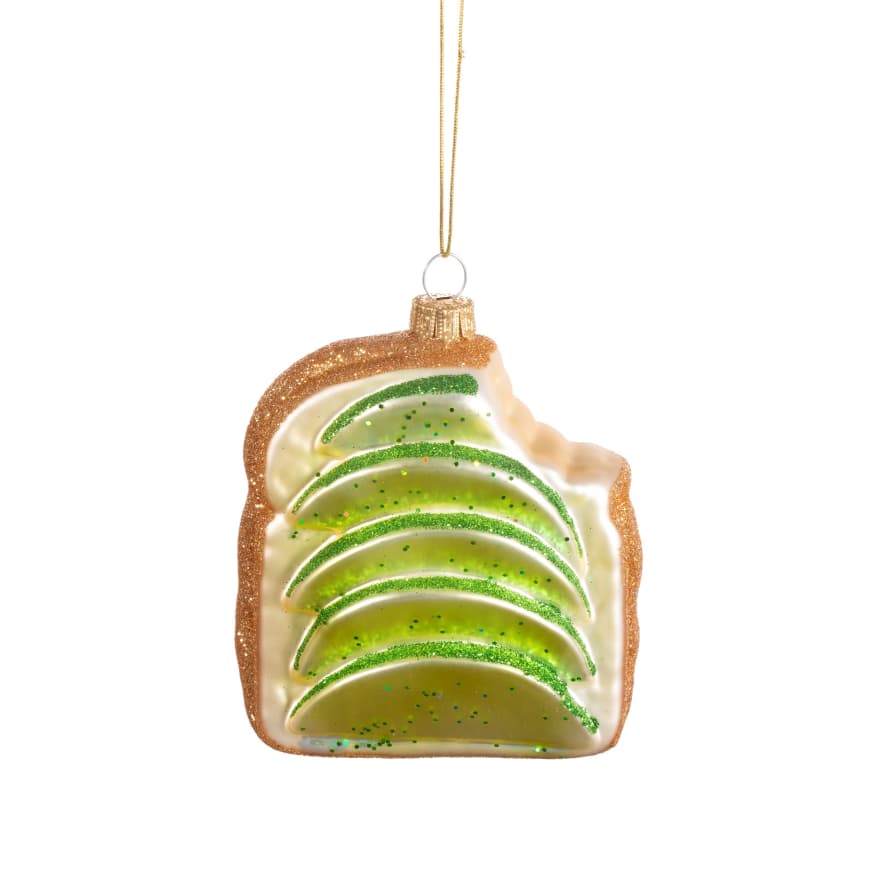 &Quirky Avocado Toast Shaped Bauble
