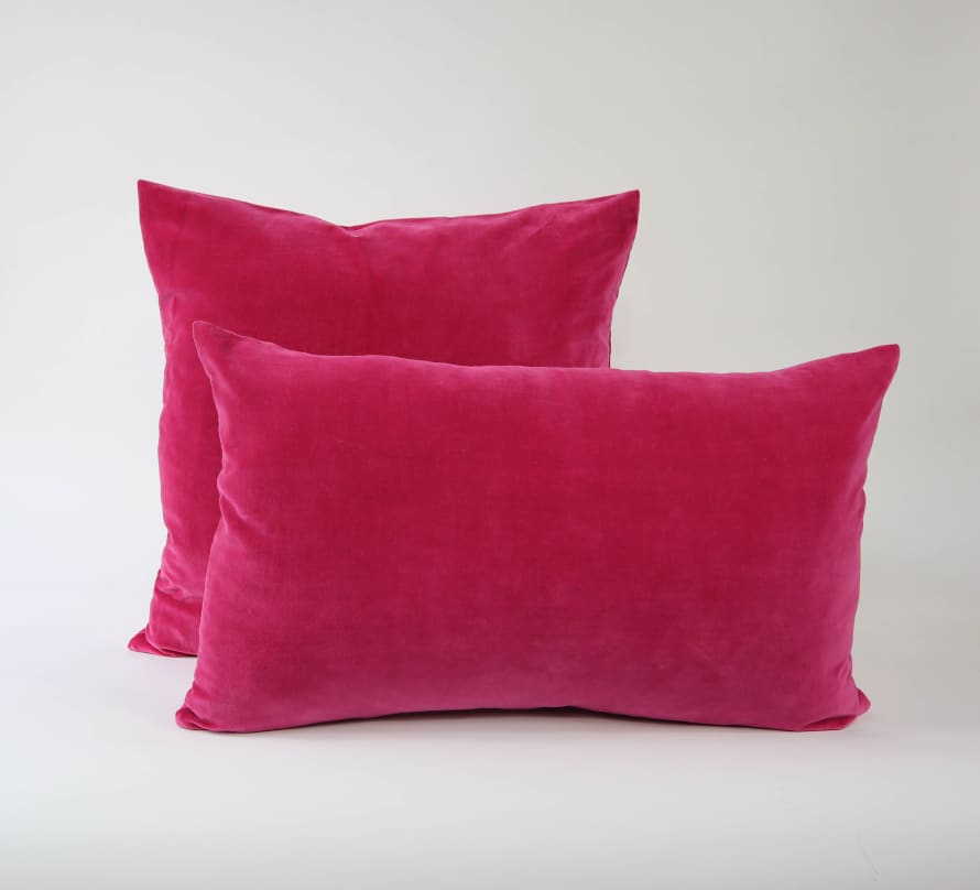 Indigo & Wills Fuchsia Velvet Cushions