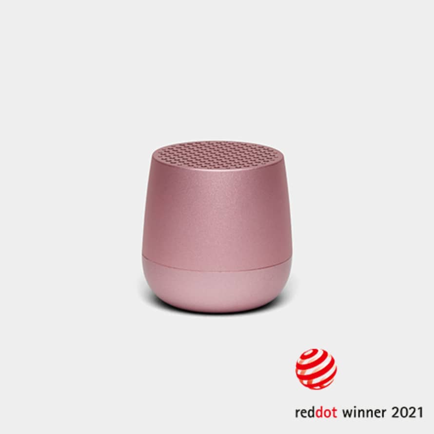 Lexon Design Soft Pink Mino + Alu Wirelessly Rechargeable 3W Bluetooth Speaker