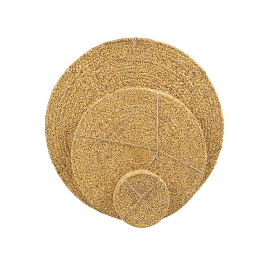 British Colour Standard Jute Serving Mat, Place Mats and Coasters - Indian Yellow