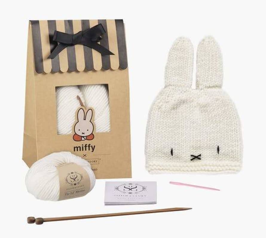 Stitch & Story Miffy Hat Knitting Kit White