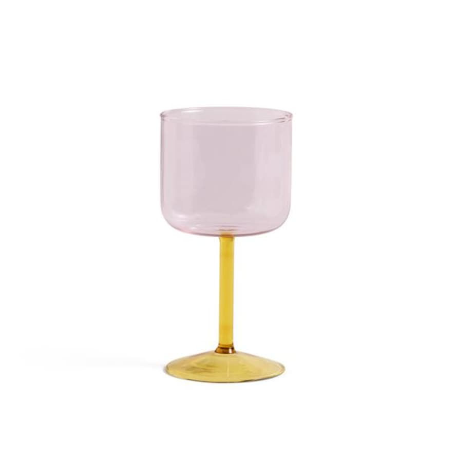 HAY Tint Wine Glass Set Of 2 Pink And Yellow