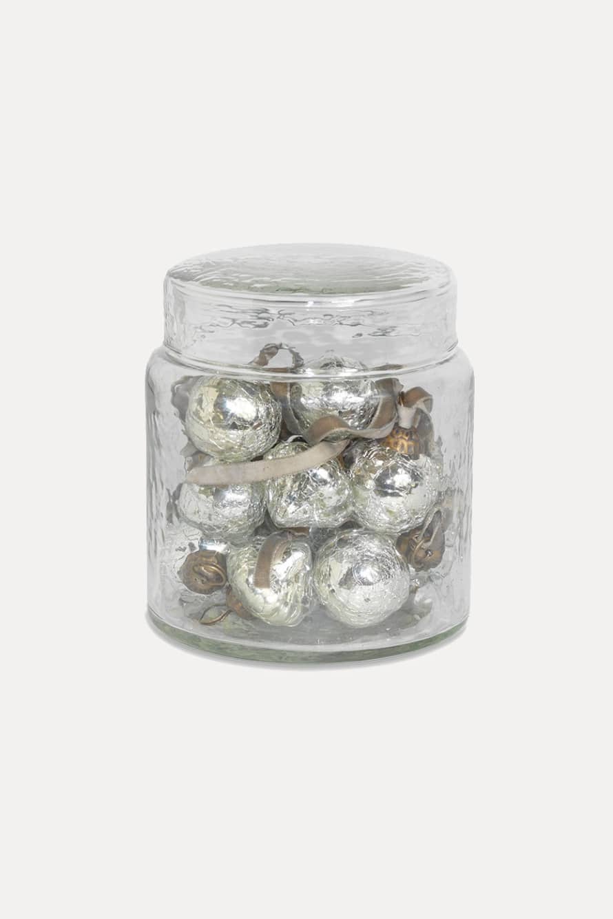 Nkuku Antique Silver Adisa Bauble Jar Set Of 16