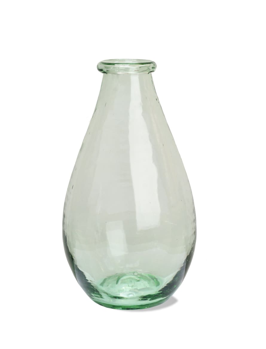 Garden Trading Extra Large Recycled Glass Teardrop Shape Flower Vase