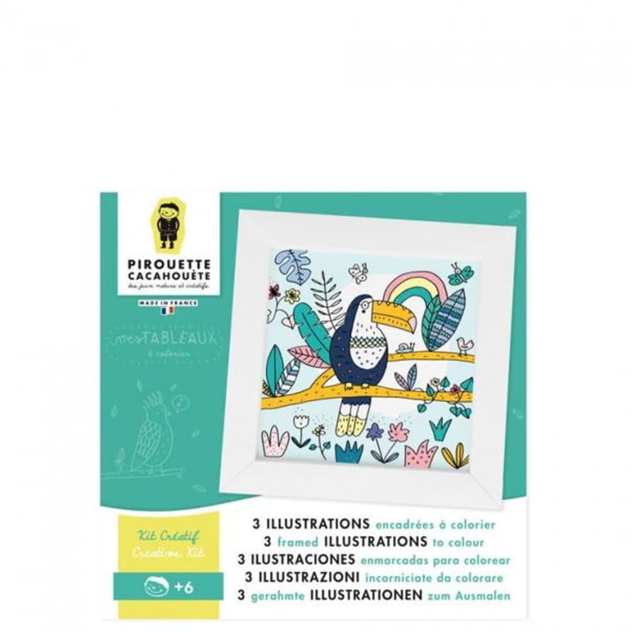 PirouetteCacahouet Kit Creatif Mes Tableaux Exotiques A Colorier 6 Ans
