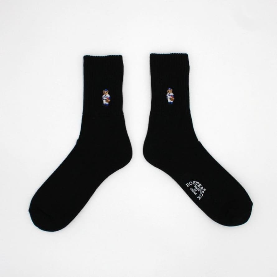Rostersox Baseball Bear Socks - Black