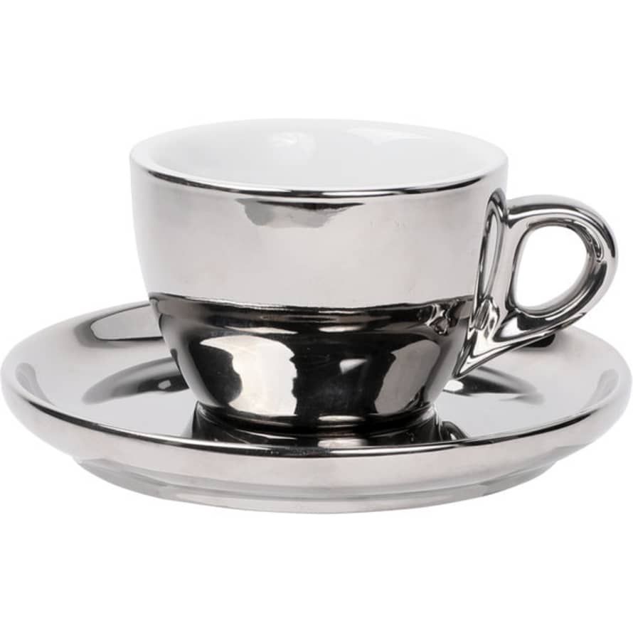 Rotterdam Interior Silver Coffee Cup & Saucer