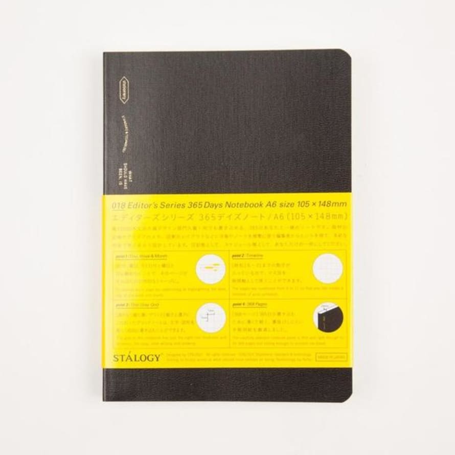 Stalogy 365 Days Notebook A6 Black