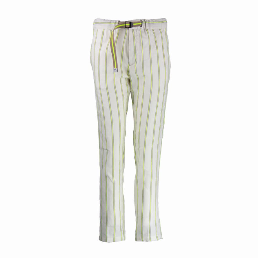 WHITE SAND Off White and Fluo Yellow Marylin Pants