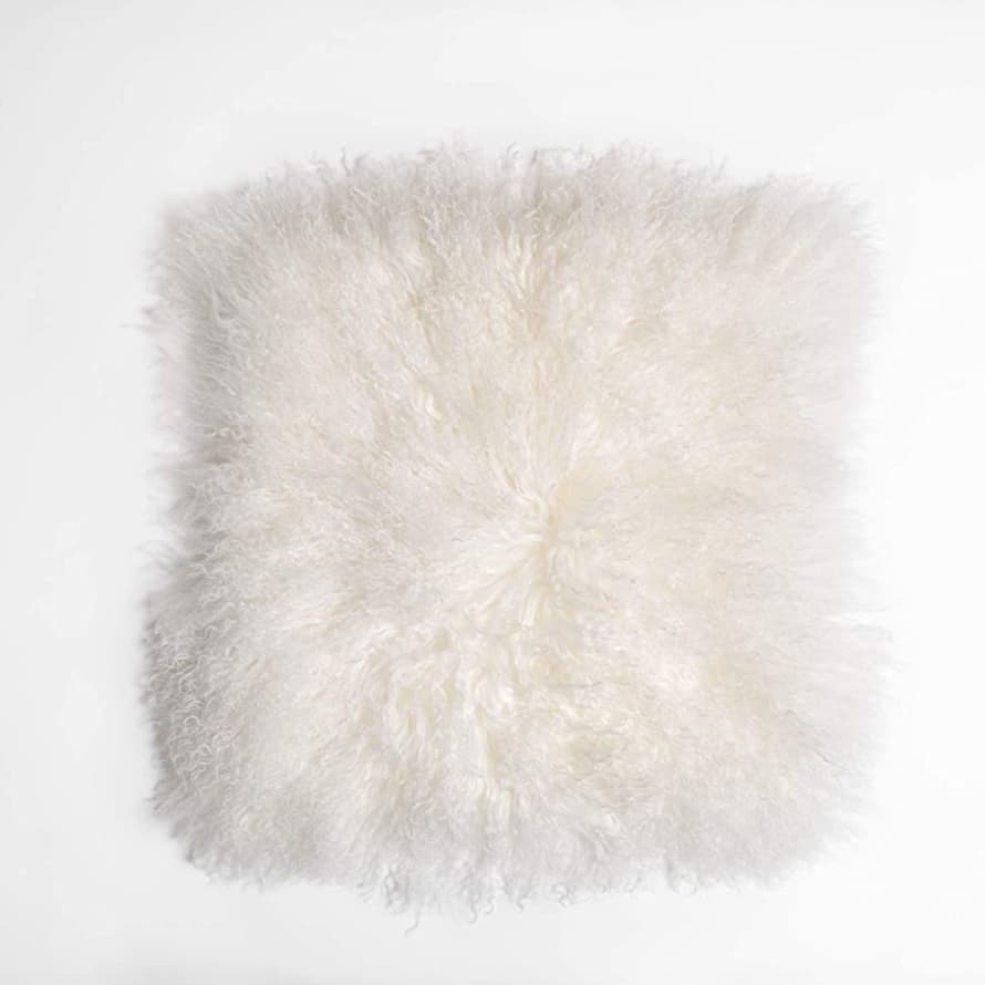 Fibre by Auskin 40 x 40cm Ivory Tibetan Sheepskin Cushion