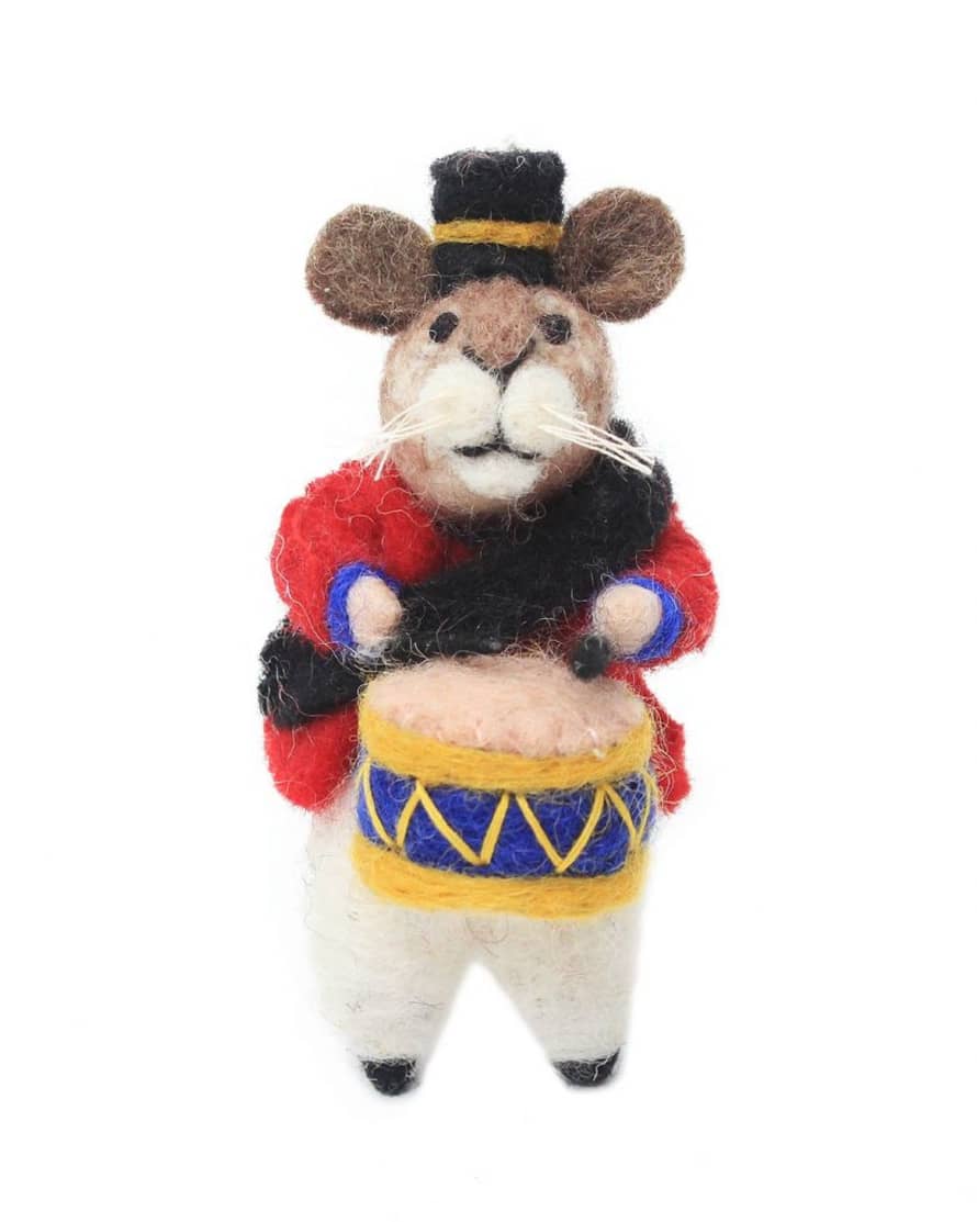 Amica Accessories Little Drummer Mouse Felt Christmas Decoration