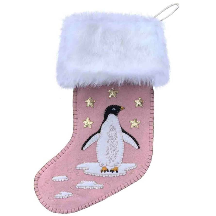 Jan Constantine Penguin Christmas Stocking - Pink